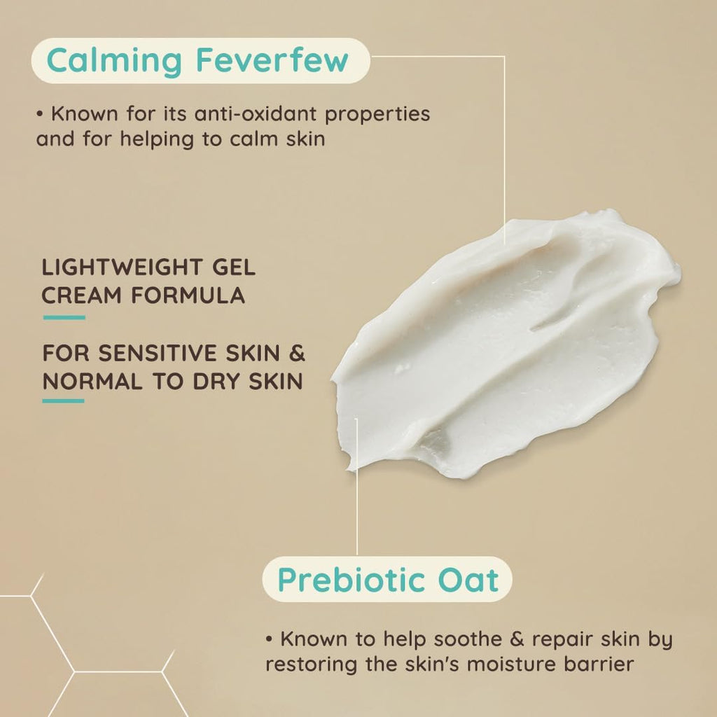 Aveeno Face Calm+Restore Oat Gel Moisturiser (1x 50ml), Face Moisturiser to Instantly Soothe and Replenish the Skin's Moisture Barrier, Intensely Nourishing Day Cream, Tested on Sensitive Skin
