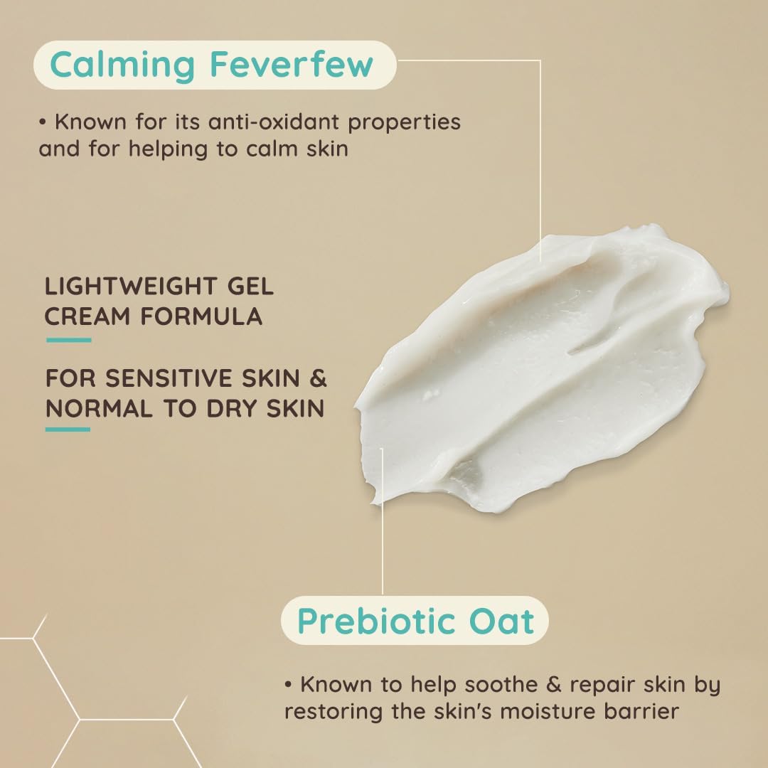 Aveeno Face Calm+Restore Oat Gel Moisturiser (1x 50ml), Face Moisturiser to Instantly Soothe and Replenish the Skin's Moisture Barrier, Intensely Nourishing Day Cream, Tested on Sensitive Skin