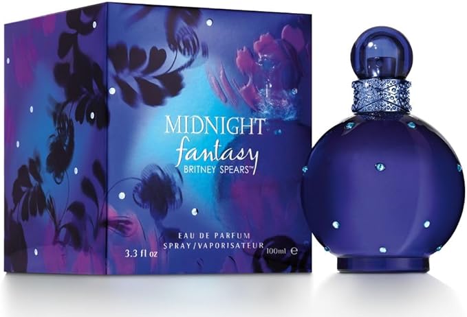 Britney Spears Midnight Fantasy Eau de Parfum Spray, 100ml, Floral Amber Fragrance, Celebrity Perfume for Women