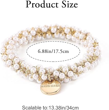 Runmi Hair Ties 3 Pcs Pearl Hair Scrunchies Elastic Stretchy Hair Bands Hair Accessories for Women and Girls