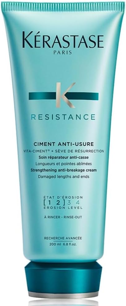 Kérastase Resistance Ciment Anti-Usure, Daily Strengthening Conditioner, for Damaged, Brittle Hair, with Vita-Ciment Complex, 200ml
