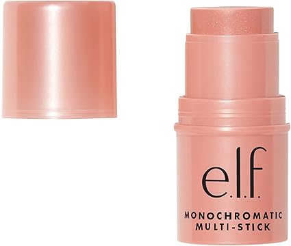 e.l.f. Monochromatic Multi Stick, Luxuriously Creamy & Blendable Colour, For Eyes, Lips & Cheeks, Glistening Peach, 0.17 Oz (4.4g)