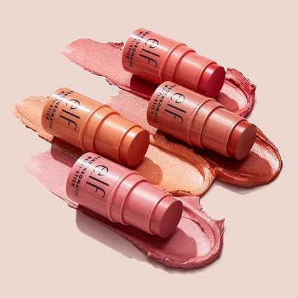 e.l.f. Monochromatic Multi Stick, Luxuriously Creamy & Blendable Colour, For Eyes, Lips & Cheeks, Glistening Peach, 0.17 Oz (4.4g)