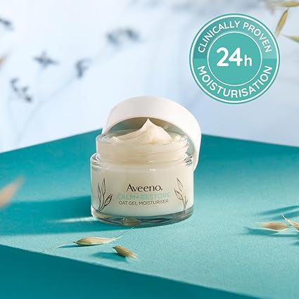 Aveeno Face Calm+Restore Oat Gel Moisturiser (1x 50ml), Face Moisturiser to Instantly Soothe and Replenish the Skin's Moisture Barrier, Intensely Nourishing Day Cream, Tested on Sensitive Skin