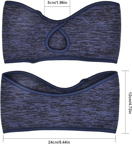 2 Pieces Running Headband Fleece Ear Warmers Headband with Ponytail Hole Thermal Ear Muffs for Sports Running Cycling Winter Headbands for Women Ladies Girls