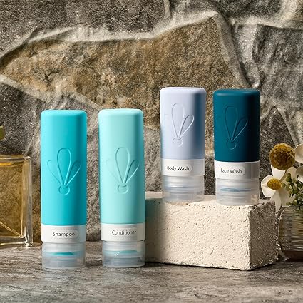 INSFIT Silicone Travel Bottles Set, 17 Pack Travel Size Toiletries, Leakproof Travel Bottles for Toiletries, Travel Accessories for Women, Airplane Travel Essentials, Travel Containers for Toiletries