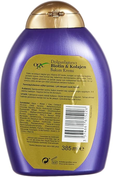 OGX Biotin & Collagen Hair Thickening Conditioner, 385ml (Pack of 2)