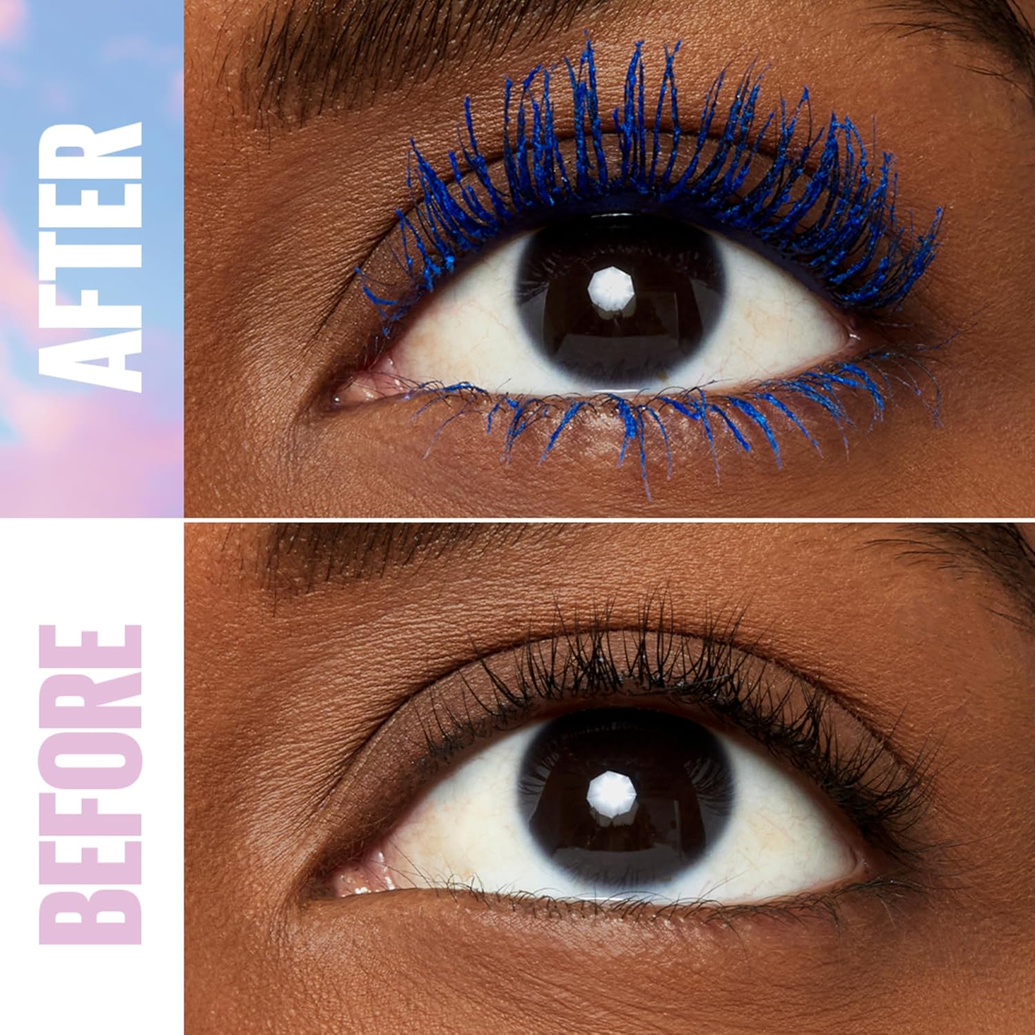 Maybelline New York Lash Sensational Sky High Mascara, Volumising & Lengthening, Washable Flake-Free Formula: Black + Blue Mist for Brown Eyes (Duo Bundle)